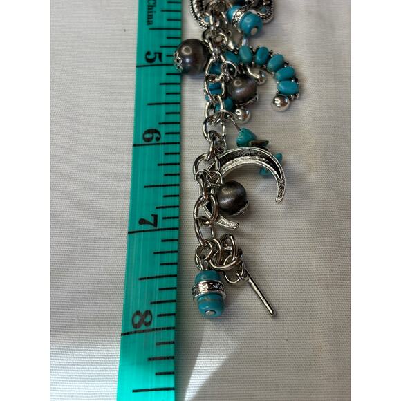 Chunky Retro Cowboy Charm Bracelet Equestrian Southwestern Turquoise Sto… - Picture 7 of 9